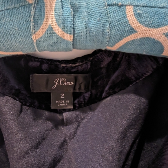 J Crew Navy Velvet Wrap Dress - Picture 3 of 6